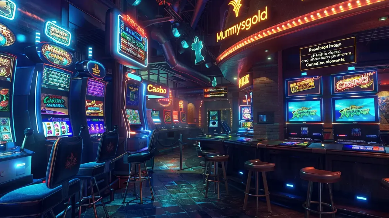 Interior de casino online premium com jogos ao vivo e slots de alta qualidade